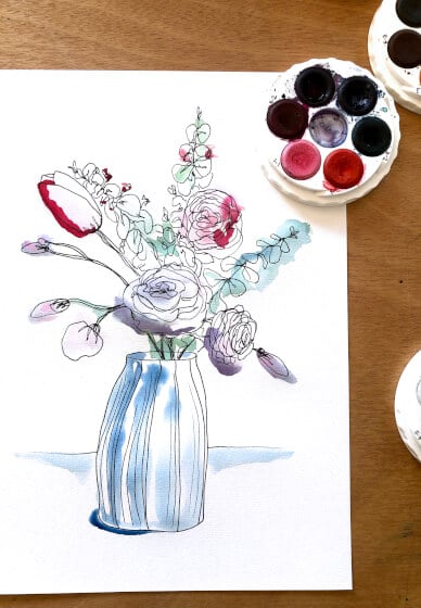 Meditative Drawing and Painting: Whimsical Bouquet