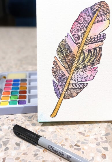 Mindful Zen Doodles and Watercolour Painting Class - Mobile