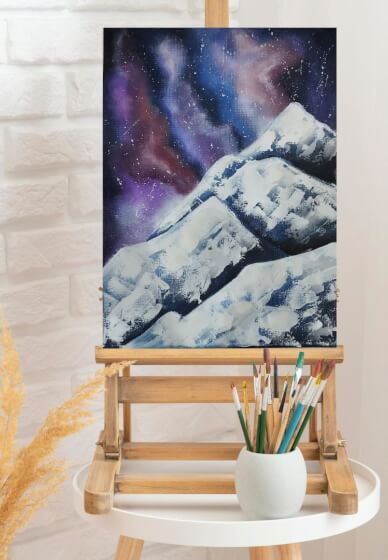 Mobile Paint and Sip Workshop: Textured Mountain Galaxy