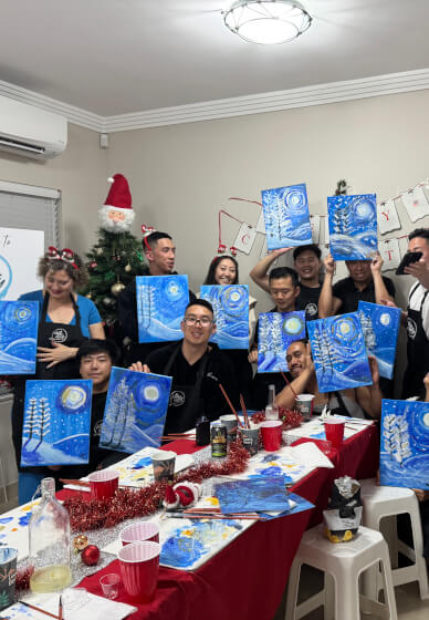 Mobile Private Christmas Paint and Sip Class