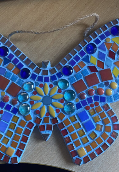 Mosaic Butterfly or Flower Plywood Wall Hanging Class