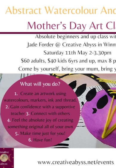 Mother's Day Abstract Stitching and Watercolour Class
