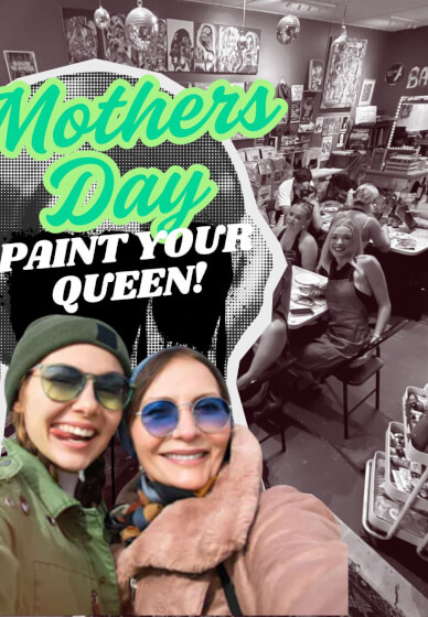 Mothers Day Paint and Sip Class in the Record Store