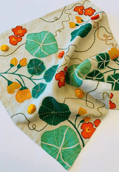 Nasturtium Print and Embroidery Workshop with Cath Derksema