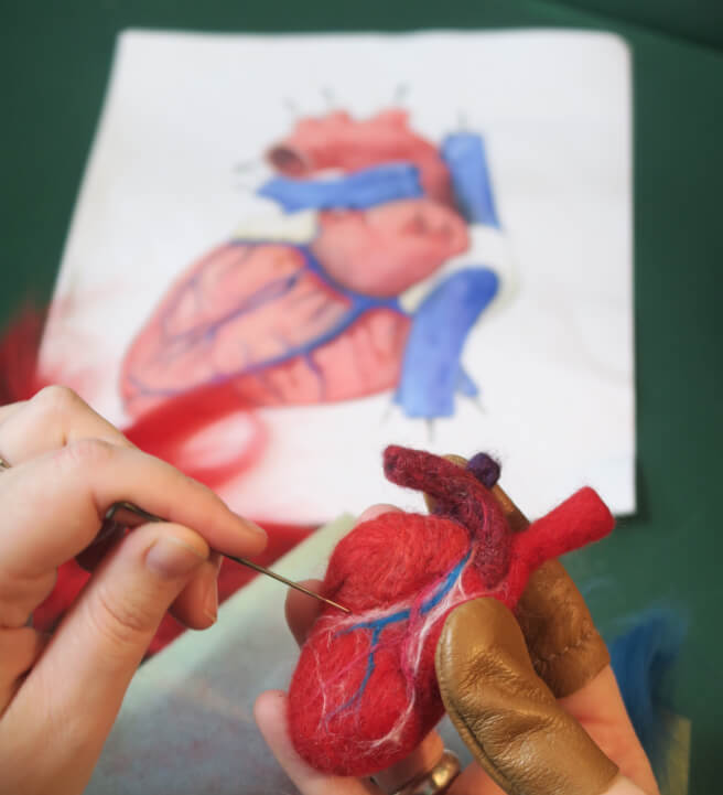 Needle Felting Class: Heart Sculpture
