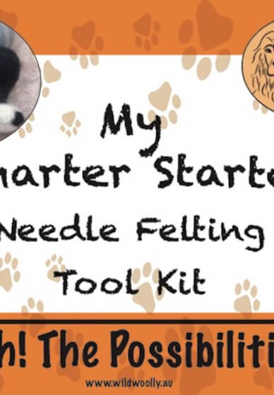 Needle Felting Smarter Starter Tool Kit / Sleeping Cat
