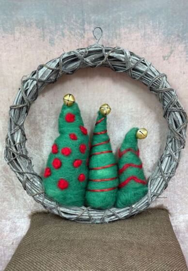 Needle Felting Workshop: Christmas Tree Wreath