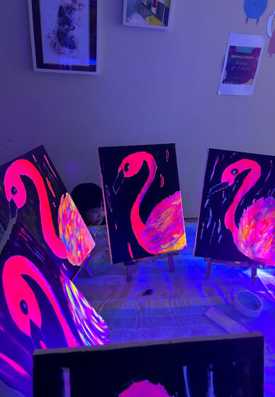 Neon Paint and Sip Class