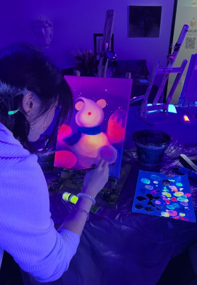 Neon Paint and Sip Workshop