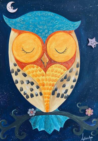 Nighttime Owl Acrylic Painting Workshop
