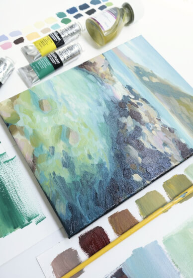 Noosa Fairy Pools Seascape Oil Painting Class