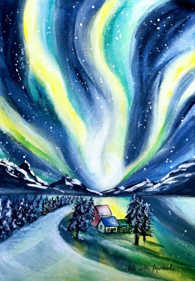 Northern Lights (Aurora Borealis) - Watercolour Class
