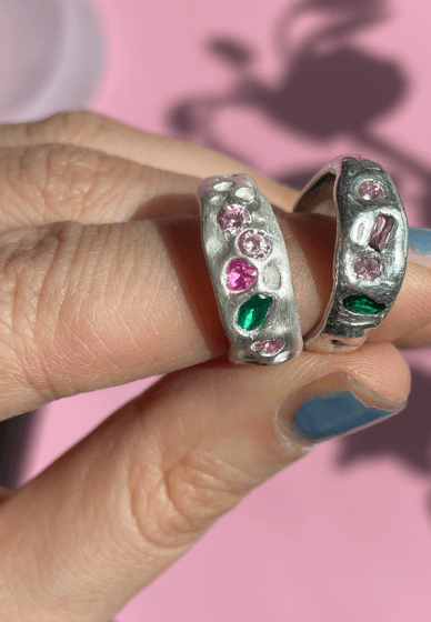 Organic Silver Ring Making Class with Stones