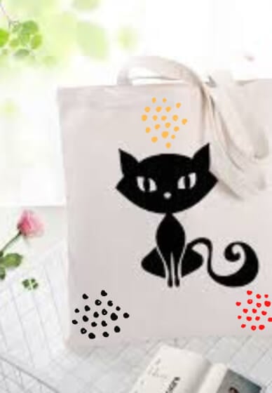 Paint a Cat Tote Bag at Home