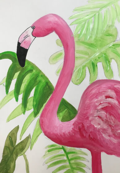 Paint a Flamingo at Home | Online class & kit | ClassBento