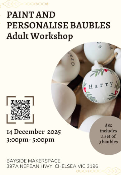 Paint and Personalise Baubles-Adult Workshop