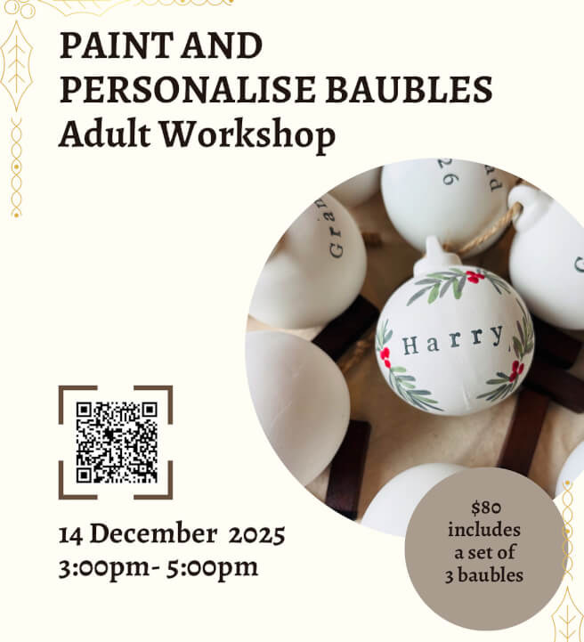 Paint and Personalise Baubles-Adult Workshop