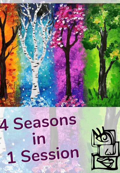 Paint and Sip at Home: Four Seasons in One Session