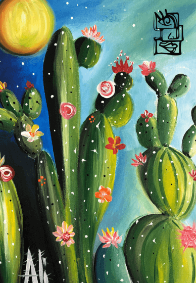 Paint and Sip Class: Cacti Bloom