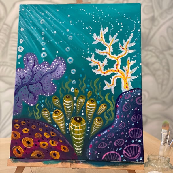 coral reef painting easy