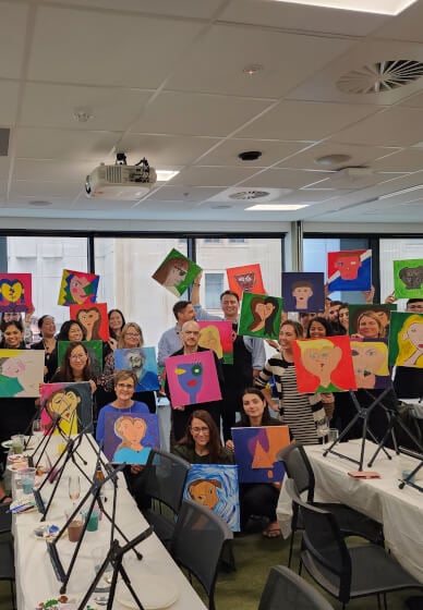 Paint and Sip Class for Team Building