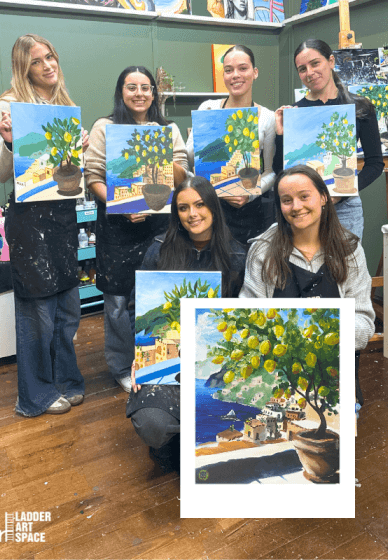 Paint and Sip Class: Italy's Blue Lemon Haven