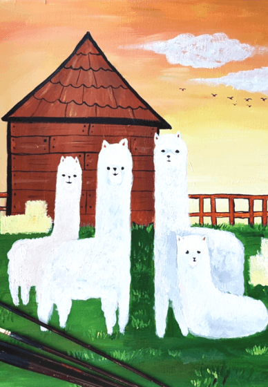 Paint and Sip Class: the Alpacas
