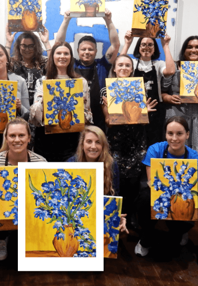 Paint and Sip Class: Vase with Irises by Van Gogh