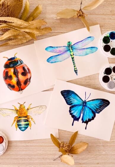 Paint Beautiful Watercolour Insects at Home