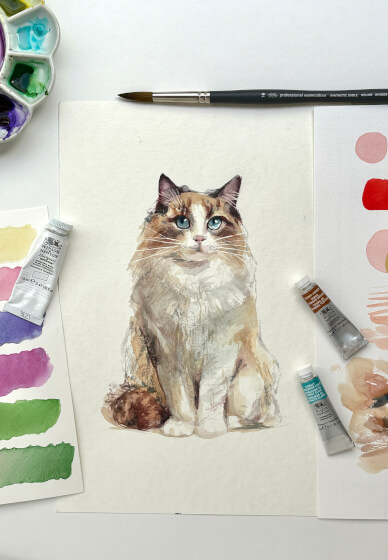 Paint Your Cat Watercolour Painting Class