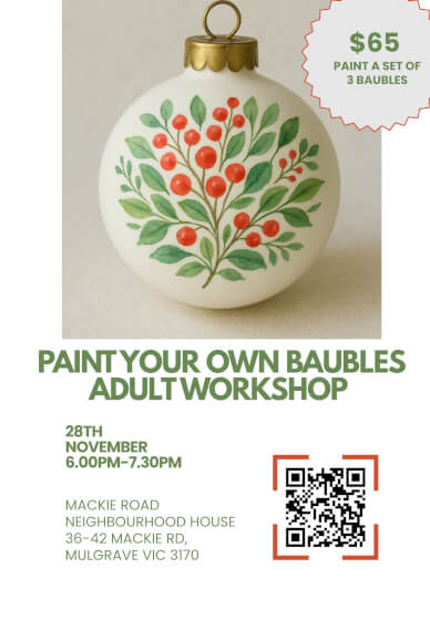 Paint Your Own Ceramic Bauble Workshop