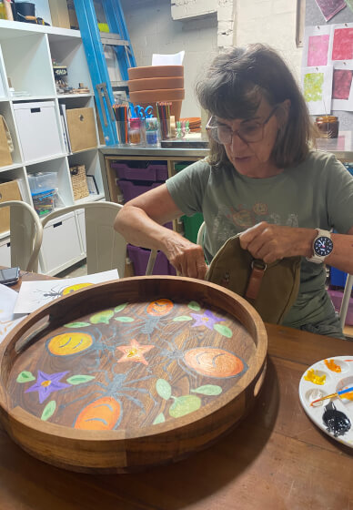 Painted Tray with Resin Seal Class