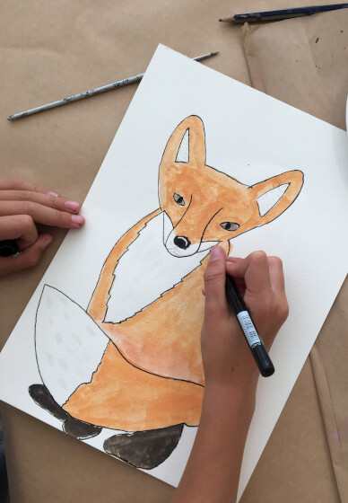 CUTE FOX Video Art Lesson | EASY Directed Watercolor Drawing & Painting  Project