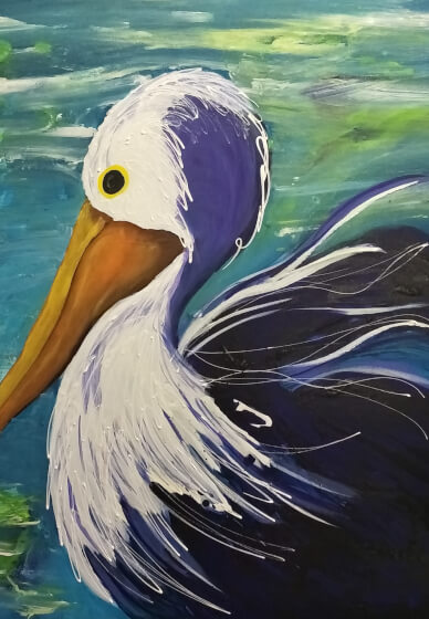 Painting Class: Mixed Media Pelican