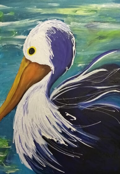Painting Class: Mixed Media Pelican
