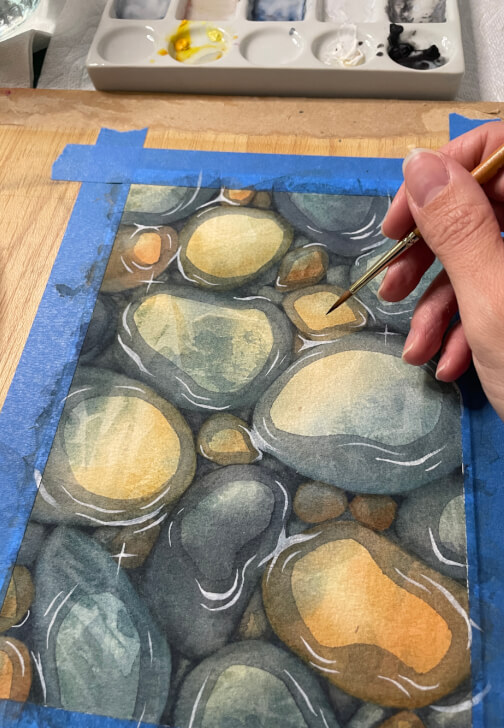 Painting Pebbles Workshop: Creating Form with Watercolours
