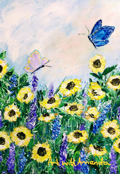 Palette Knife Acrylic Painting Class - Flowers Meadow