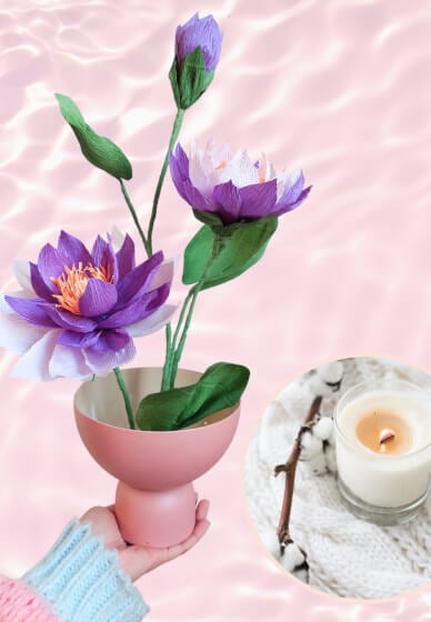 Paper Water Lily Ikebana Workshop with Candle-Making