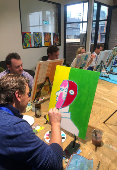 Picasso Self Portrait Painting Class for Teams