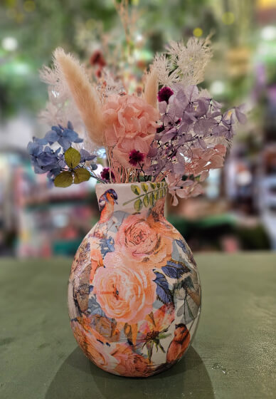 Pick a Posey with Vase Decoupage Class