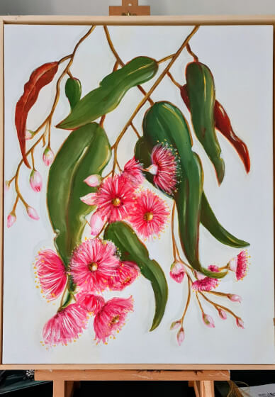 Pink Flowering Gum Acrylic Painting Workshop