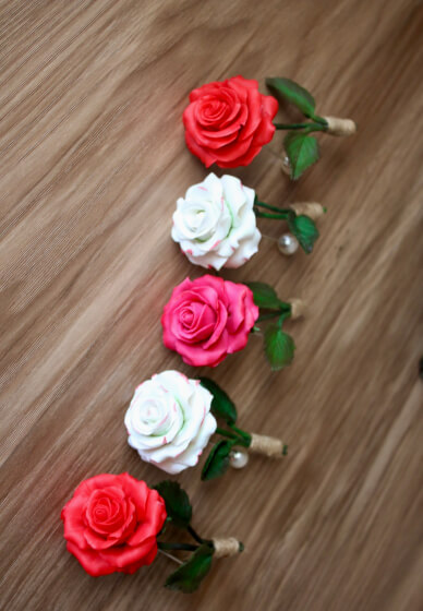 Polymer Clay Rose Brooch Workshop