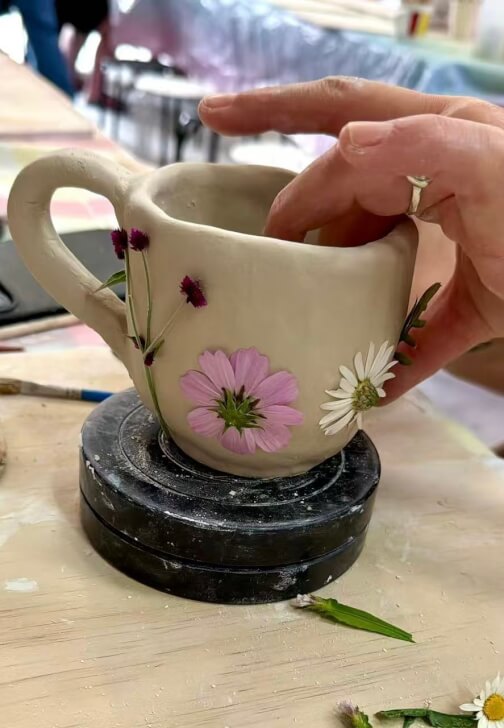 Pottery Workshop: Floral and Botanical Imprint Mugs