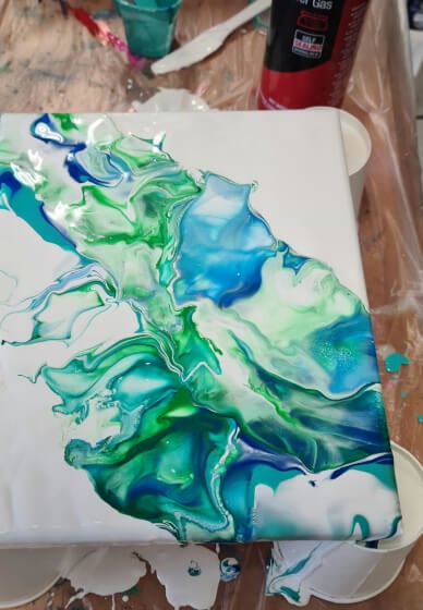 How to Acrylic Pour Custom Sketch Book covers 