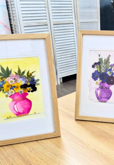 Pressed Flowers and Watercolor Art Frame Workshop