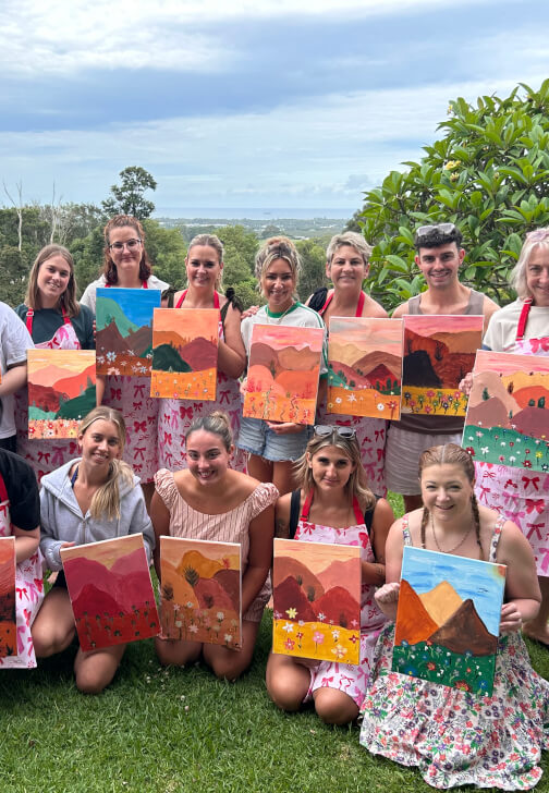 Private Paint and Sip Class: Abstract Wildflower Landscape