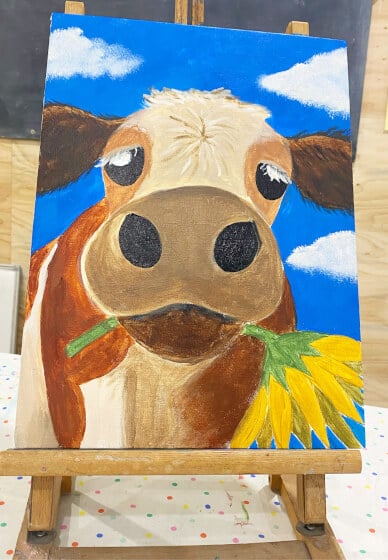 Playful Cow Portrait Painting Class