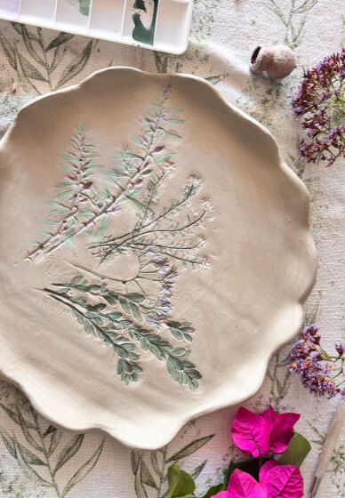 Real Botanical Pressed on Clay Workshop and Bubble Sipping