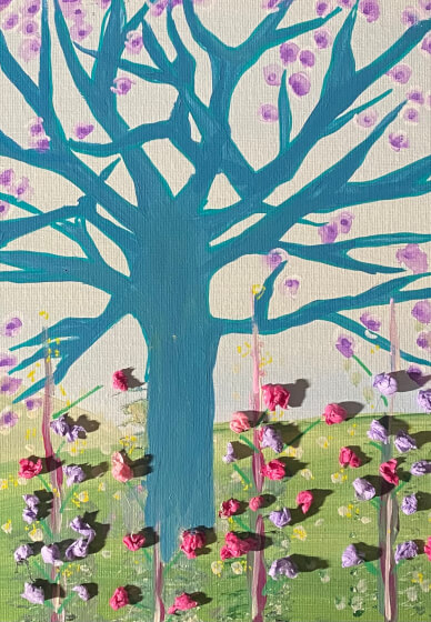 School Holiday Art Class for Kids: Blue Tree (5-10 Years)