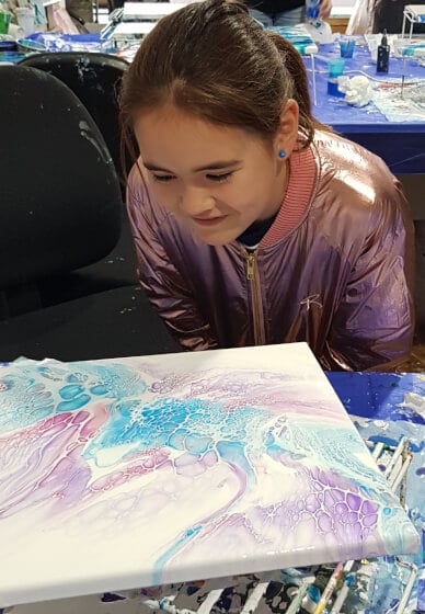 School Holiday Fluid Art Workshop for Kids